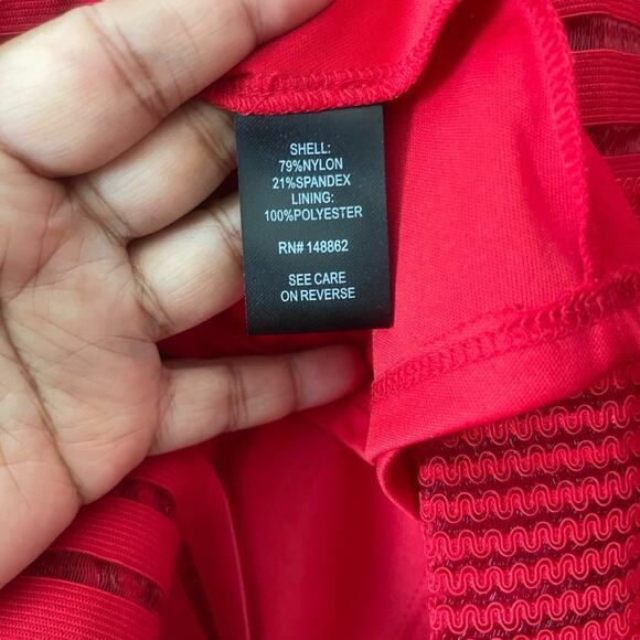 Torrid Pleated Striped Mesh Elastic A Line Skirt Red Size 0 Plus Size - Picture 6 of 8